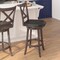 Flash Furniture Felicity Wood Crossback Swivel Bar Height Barstool w/Padded Black LeatherSoft Seat, Gry Wsh Walnut ES-UN1-29-GY-GG - alternate 5